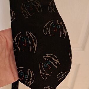 109 - Unique John Lennon Stylish Black Graphic Men's Tie